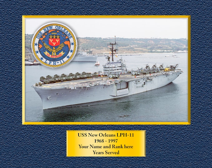 USS New Orleans LPH-11 Custom Personalized 8.5 X 11 Print of US Navy Ships Unique Gift Idea for any Occasions