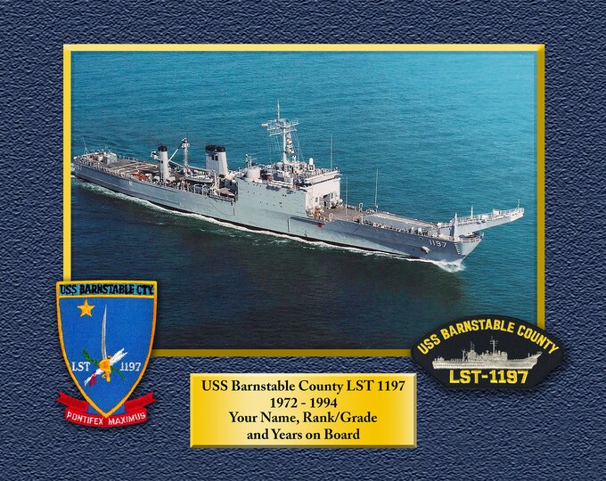 USS Barnstable County LST 1197 Custom Personalized 8.5 X 11 Print of US Navy Ships Unique Gift Idea for any Occasions