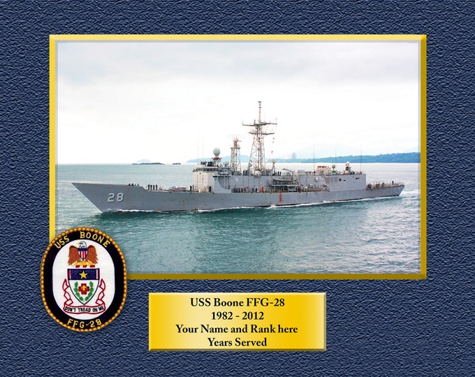 USS BOONE FFG28 Custom Personalized 8.5 X 11 Print of US Navy Ships Unique Gift Idea for any Occasions