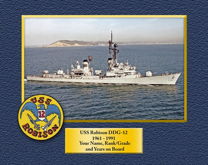 USS Robison DDG-12 8.5 X 11 Print of US Navy Ships Unique Gift Idea for any Occasions