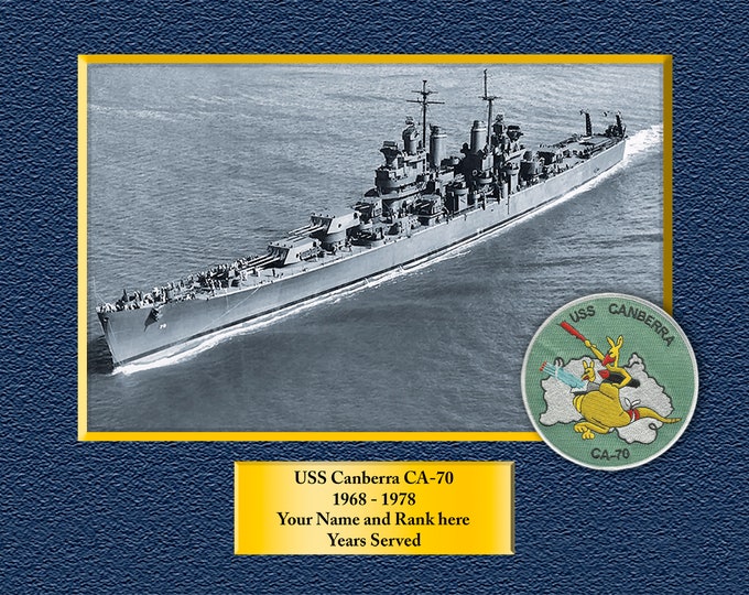 USS Canberra CA-70 Custom Personalized 8.5 X 11 Print of US Navy Ships Unique Gift Idea for any Occasions