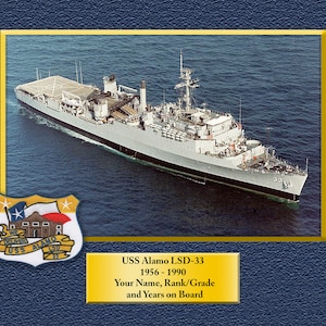 USS Alamo LSD-33 Custom Personalized 8.5 X 11 Print of US Navy Ships Unique Gift Idea for any Occasions