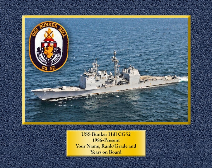 USS Bunker Hill CG52 Custom Personalized 8.5 X 11 Print of US Navy Ships Unique Gift Idea for any Occasions