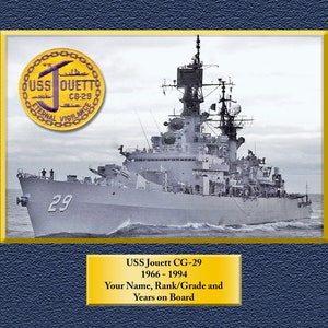 USS JOUETT CG29 Custom Personalized 8.5 X 11 Print of US Navy Ships Unique Gift Idea for any Occasions