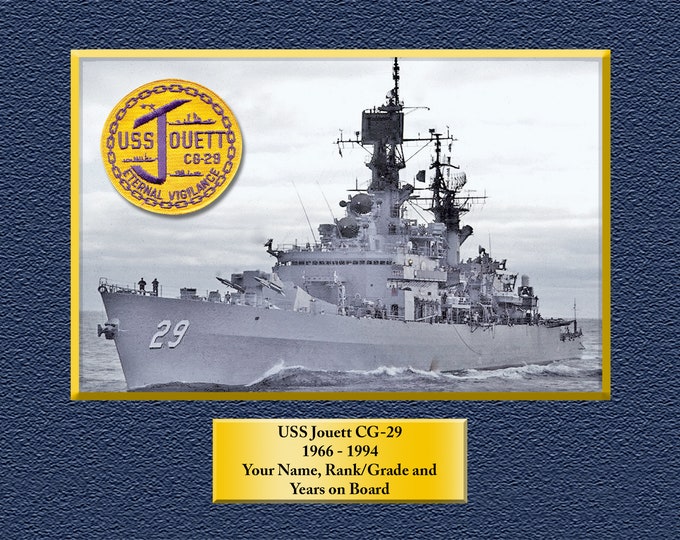 USS JOUETT CG29 Custom Personalized 8.5 X 11 Print of US Navy Ships Unique Gift Idea for any Occasions
