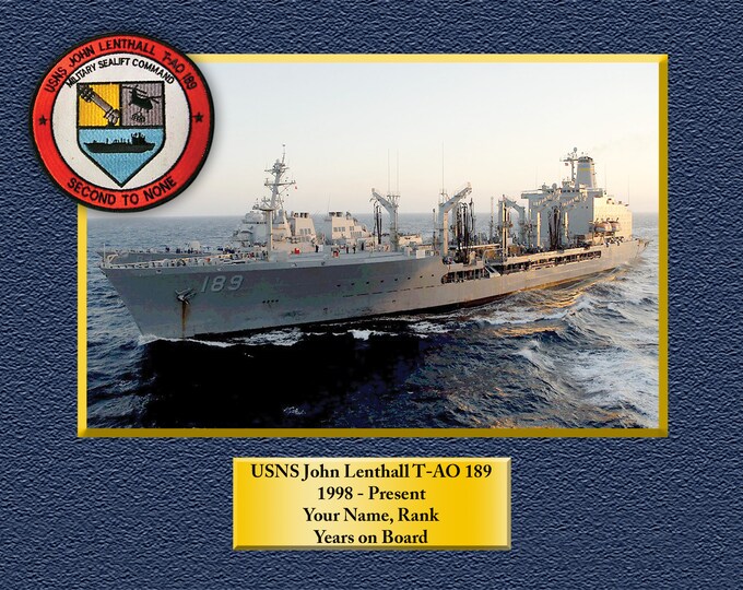 USNS John Lenthall T-AO 189 Custom Personalized 8.5 X 11 Print of US Navy Ships Unique Gift Idea for any Occasions