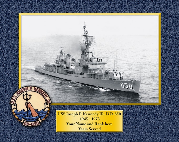 USS Joseph P Kennedy DD850 Custom Personalized 8.5 X 11 Print of US Navy Ships Unique Gift Idea for any Occasions