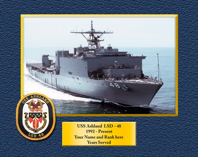 USS ASHFORD LSD18 Custom Personalized 8.5 X 11 Print of US Navy Ships Unique Gift Idea for any Occasions