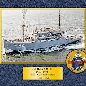 USS Hoist ARS-40 Custom Personalized 8.5 X 11 Print of US Navy Ships Unique Gift Idea for any Occasions