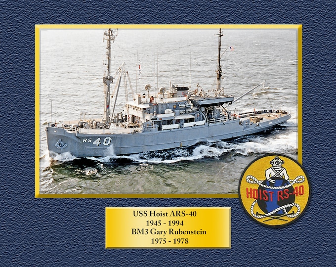 USS Hoist ARS-40 Custom Personalized 8.5 X 11 Print of US Navy Ships Unique Gift Idea for any Occasions