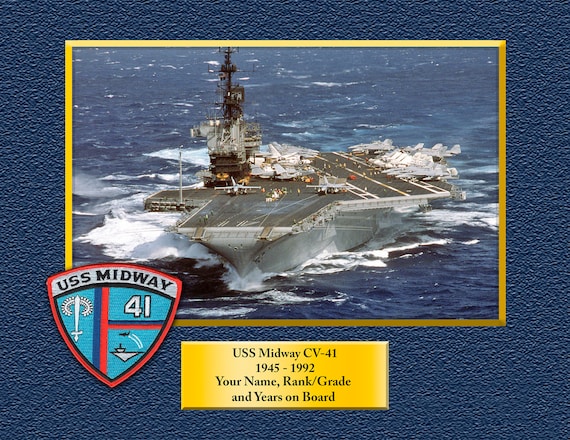 USS MIDWAY CV41 Custom Personalized 8.5X11, 11X14 Or16 X 20 Print