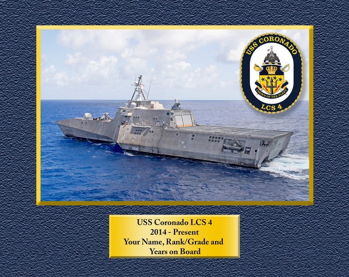 USS CORONADO LCS4 Custom Personalized 8.5 X 11 Print of US Navy Ships Unique Gift Idea for any Occasions