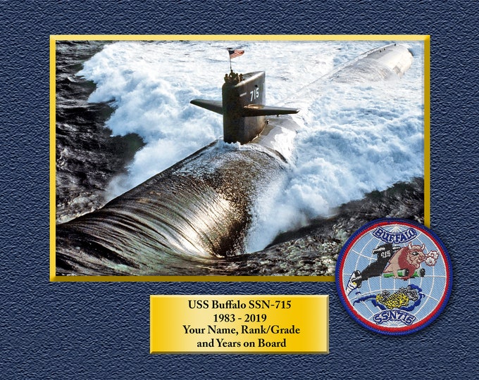 USS Buffalo SSN-715 Custom Personalized 8.5 X 11 Print of Navy Ships Unique Gift for any Occasion