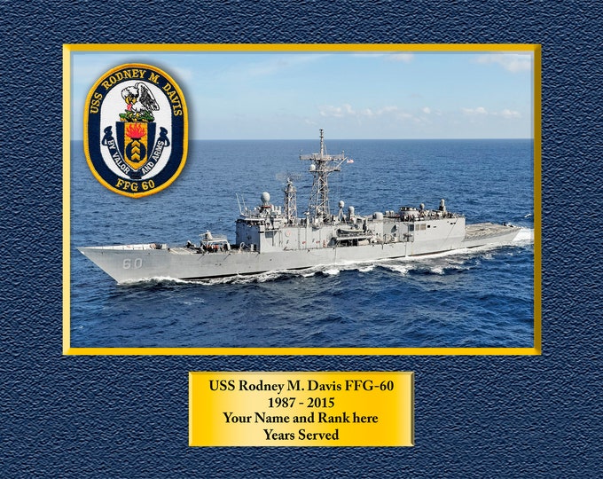 USS Rodney M. Davis FFG-60 Custom Personalized 8.5 X 11 Print of US Navy Ships Unique Gift Idea for any Occasions