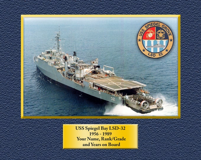 USS Spiegel Grove LSD-32 Custom Personalized 8.5 X 11 Print of US Navy Ships Unique Gift Idea for any Occasions