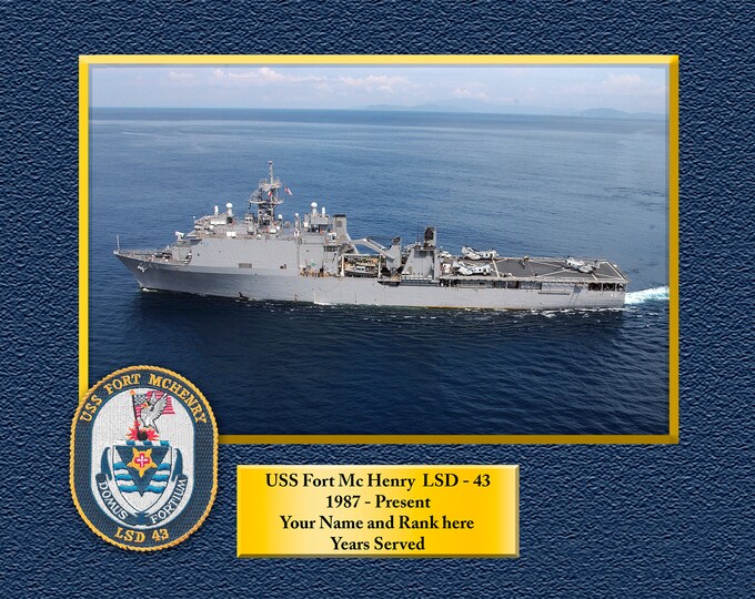 USS Fort McHenry LSD43 Custom Personalized 8.5 X 11 Print of US Navy Ships Unique Gift Idea for any Occasions