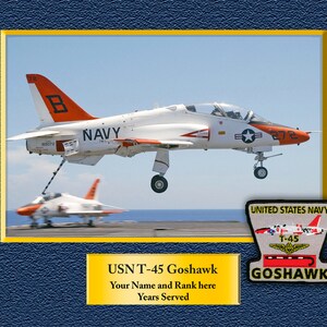 USN T-45 Goshawk Custom Personalized 8.5 X 11 Print of US Navy Ships Unique Gift Idea for any Occasions