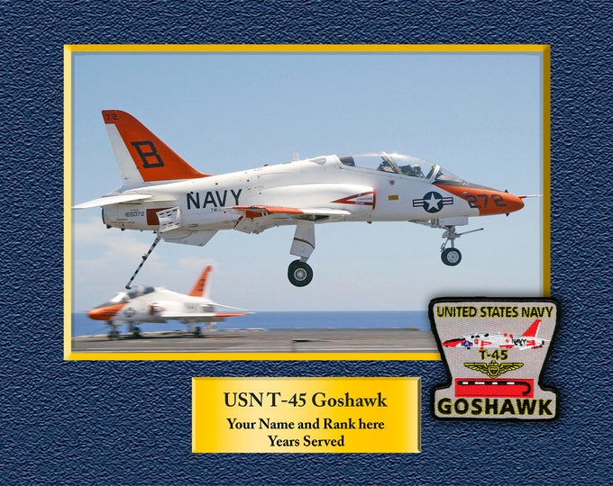 USN T-45 Goshawk Custom Personalized 8.5 X 11 Print of US Navy Ships Unique Gift Idea for any Occasions