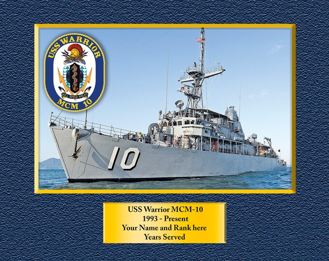 USS Warrior MCM 10 Custom Personalized 8.5 X 11 Print of US Navy Ships Unique Gift Idea for any Occasions