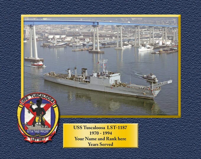 USS TUSCALOOSA LST1187 Custom Personalized 8.5 X 11 Print of US Navy Ships Unique Gift Idea for any Occasions