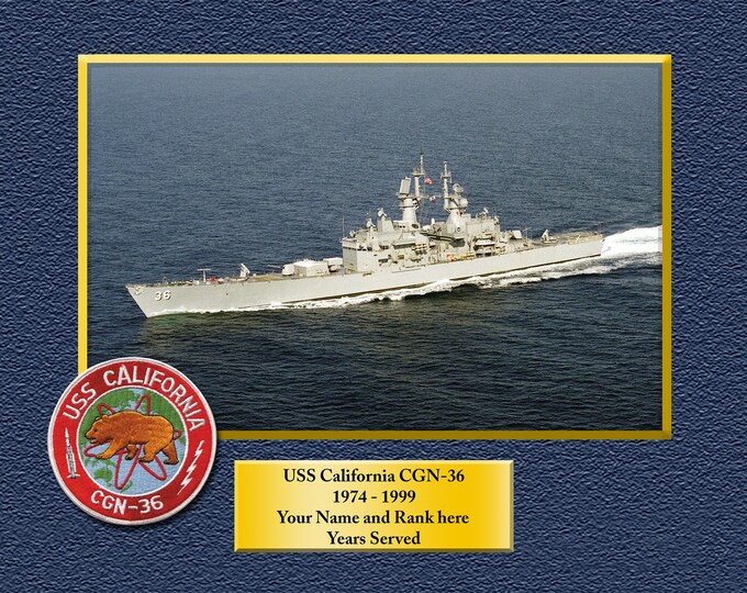 USS CALIFORNIA CGN36 Custom Personalized 8.5 X 11 Print of US Navy Ships Unique Gift Idea for any Occasions