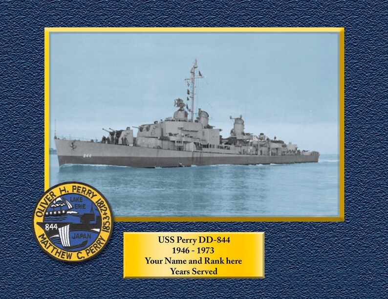 USS Walke DD 723 Personalized Canvas Ship Photo 2 Print Navy Veteran Gift