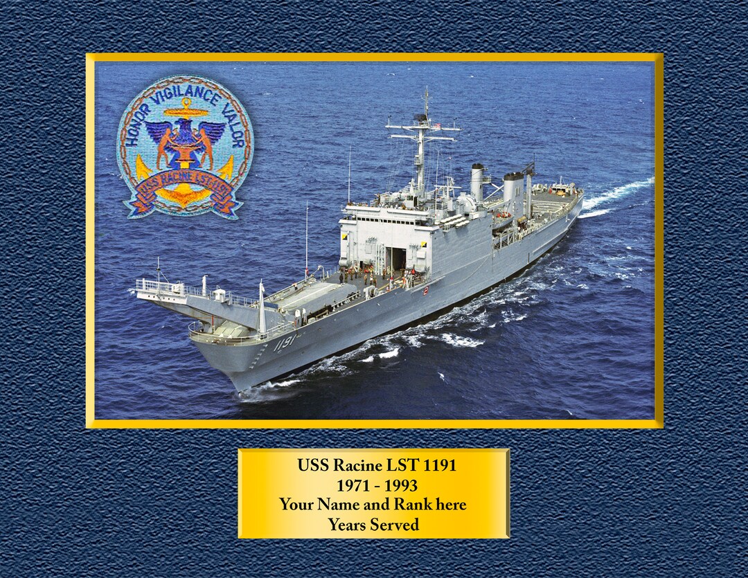 USS Racine LST1191 Custom Personalized 8.5 X 11 Print of US Navy Ships