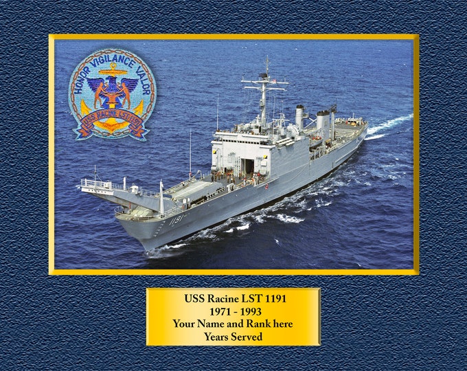 USS Racine LST-1191 Custom Personalized 8.5 X 11 Print of US Navy Ships Unique Gift Idea for any Occasions