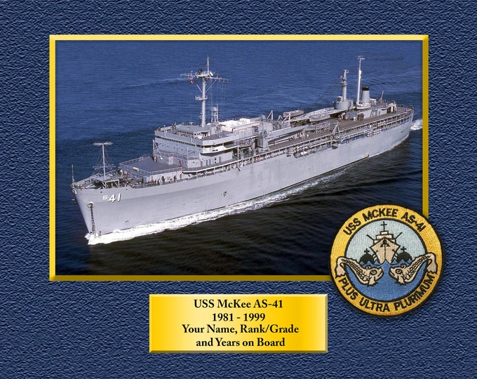 USS McKee AS-41 Custom Personalized 8.5 X 11 Print of US Navy Ships Unique Gift Idea for any Occasions