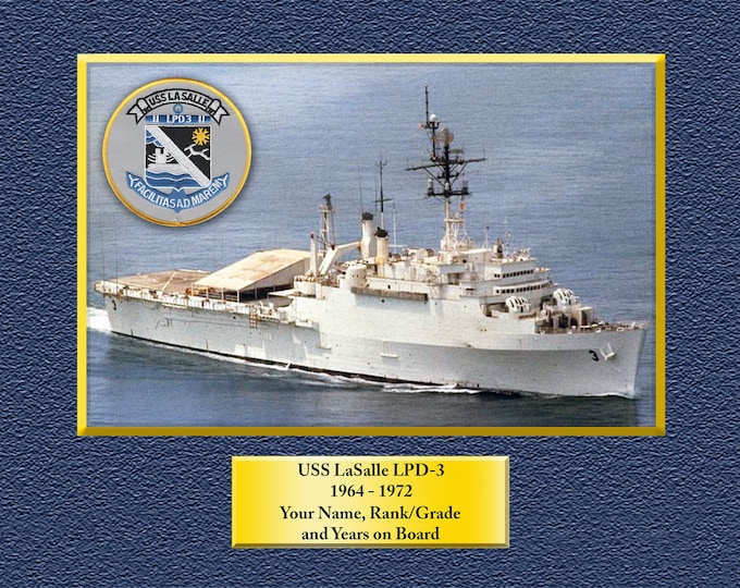 USS LaSALLE LPD3 Custom Personalized 8.5 X 11 Print of US Navy Ships Unique Gift Idea for any Occasions