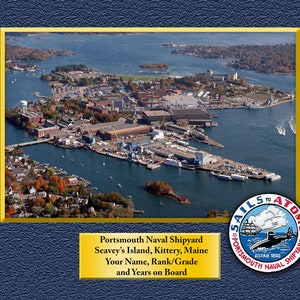 Portsmouth Naval Shipyard Custom Personalized 8.5 X 11 Print of US Navy Ships Unique Gift Idea for any Occasions
