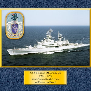 USS Belknap DLG-CG26 Custom Personalized 8.5 X 11 Print of US Navy Ships Unique Gift Idea for any Occasions