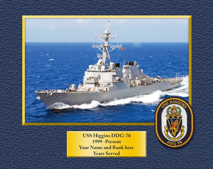 USS HIGGINS DDG76 Custom Personalized 8.5 X 11 Print of US Navy Ships Unique Gift Idea for any Occasions