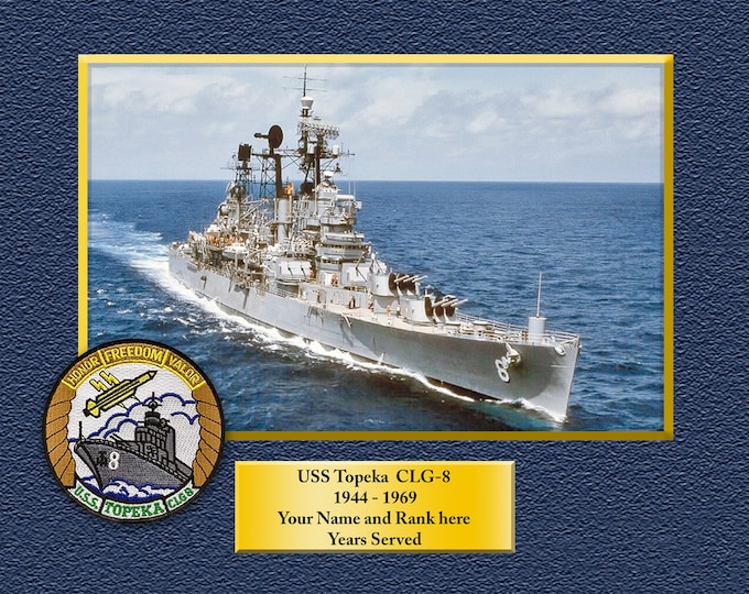 USS TOPEKA CLG8 Custom Personalized 8.5 X 11 Print of US Navy Ships Unique Gift Idea for any Occasions