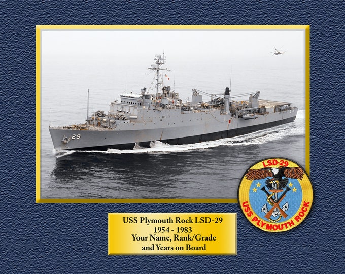 USS Plymouth Rock LSD-29 Custom Personalized 8.5 X 11 Print of US Navy Ships Unique Gift Idea for any Occasions