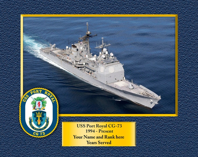 USS Port Royal CG 73 Custom Personalized 8.5 X 11 Print of US Navy Ships Unique Gift Idea for any Occasions