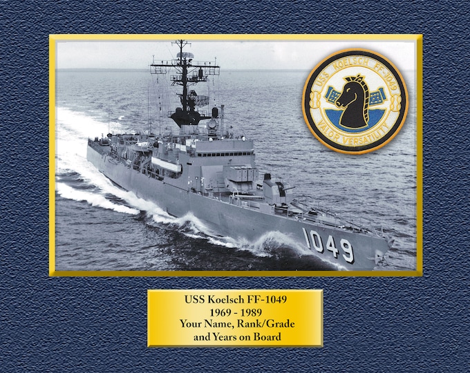 USS Koelsch FF-1049 Custom Personalized 8.5 X 11 Print of US Navy Ships Unique Gift Idea for any Occasions