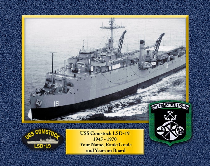 USS Comstock LSD-19 Custom Personalized 8.5 X 11 Print of US Navy Ships Unique Gift Idea for any Occasions
