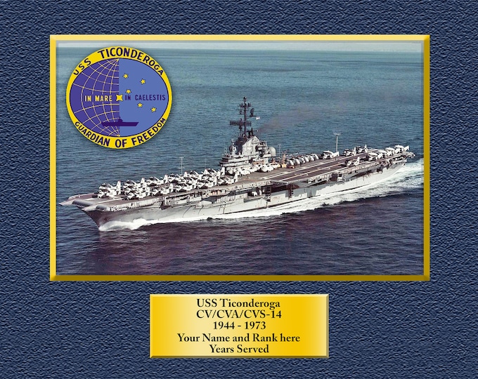 USS Ticonderoga cv/cva/cvs-14 Custom Personalized 8.5 X 11 Print of US Navy Ships Unique Gift Idea for any Occasions