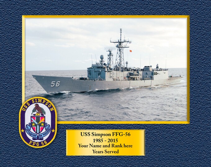 USS Simpson FFG-56 Custom Personalized 8.5 X 11 Print of US Navy Ships Unique Gift Idea for any Occasions