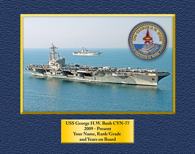 USS George H.W. Bush CVS-79 Custom Personalized 8.5X11, 11X14 or16 X 20 Print on Pro. Paper or Canvas US Navy Ships Unique Gift Idea