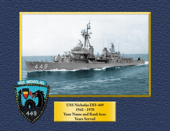 USS Momsen DDG-92 Custom Personalized 8.5 X 11 Print of US Navy