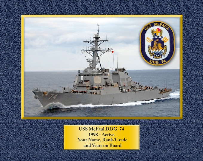 USS McFaul DDC-74 Custom Personalized 8.5 X 11 Print of US Navy Ships Unique Gift Idea for any Occasions
