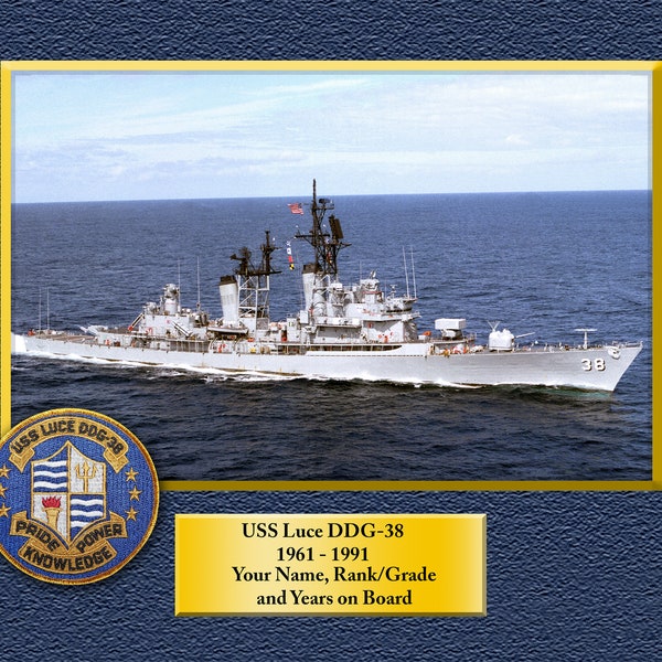 USS Luce DDG-38 Custom Personalized 8.5 X 11 Print of US Navy Ships Unique Gift Idea for any Occasions