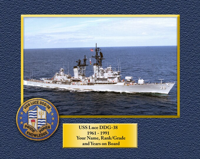 USS Luce DDG-38 Custom Personalized 8.5 X 11 Print of US Navy Ships Unique Gift Idea for any Occasions