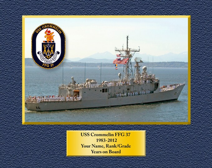 USS CROMMELIN FFG37_ Custom Personalized 8.5 X 11 Print of US Navy Ships Unique Gift Idea for any Occasions