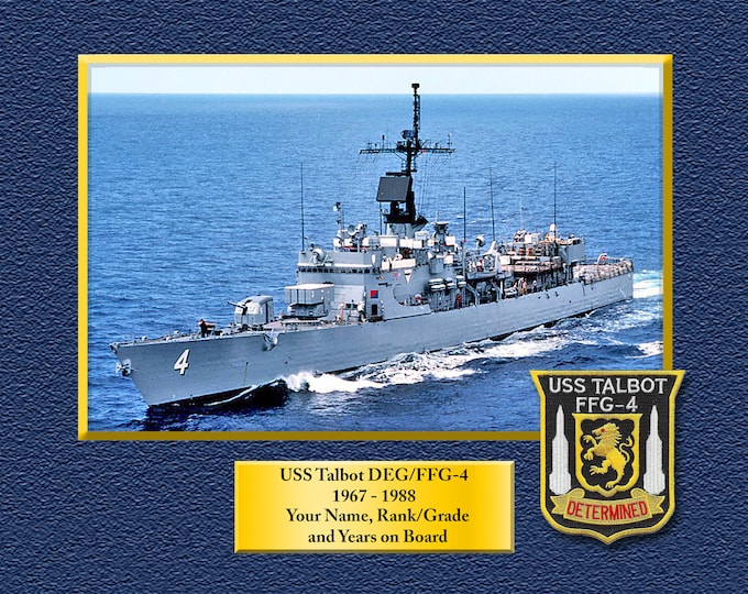 USS Talbot dEG/FFG 4 Custom Personalized 8.5 X 11 Print of US Navy Ships Unique Gift Idea for any Occasions