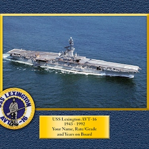 USS Lexington AVT-16 Custom Personalized 8.5 X 11 Print of US Navy Ships Unique Gift Idea for any Occasions