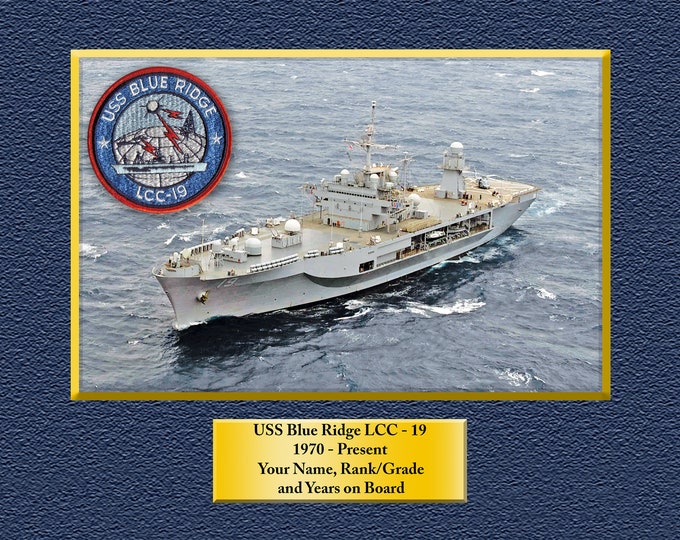USS Blue Ridge LCC-19 Custom Personalized 8.5 X 11 Print of US Navy Ships Unique Gift Idea for any Occasions