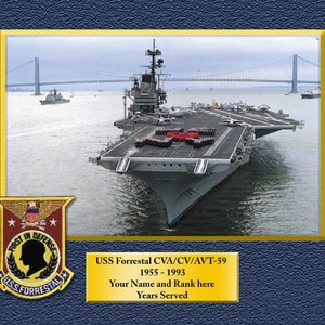 USS Forrestal Cva/Cv/Avt59 Custom Personalized 8.5 X 11 Print of US Navy Ships Unique Gift Idea for any Occasions